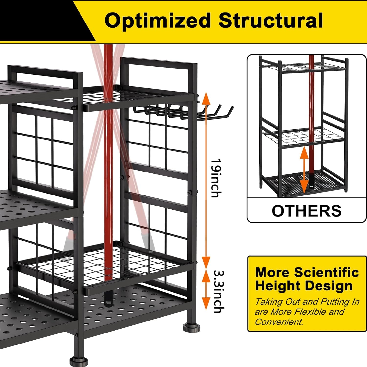 6-Tier Garden Tool Organizer Rack