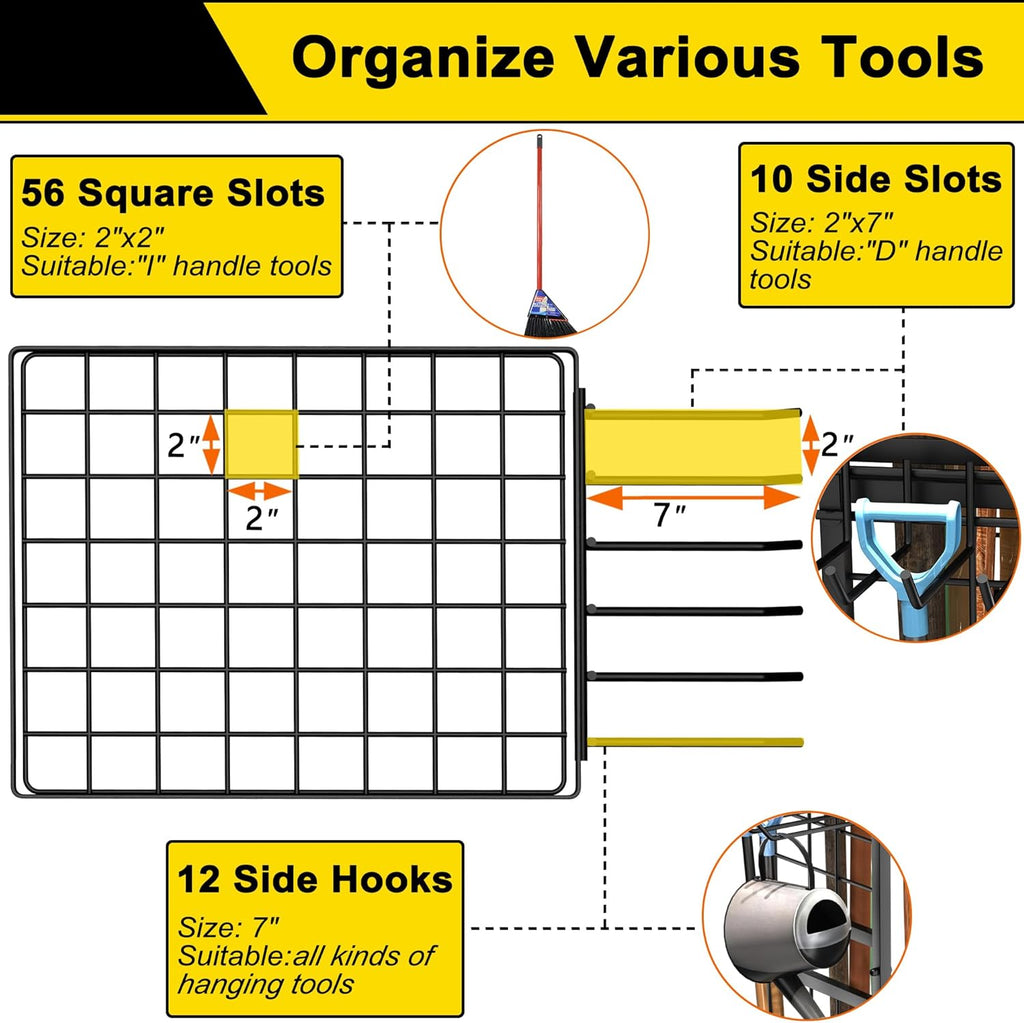 6-Tier Garden Tool Organizer Rack