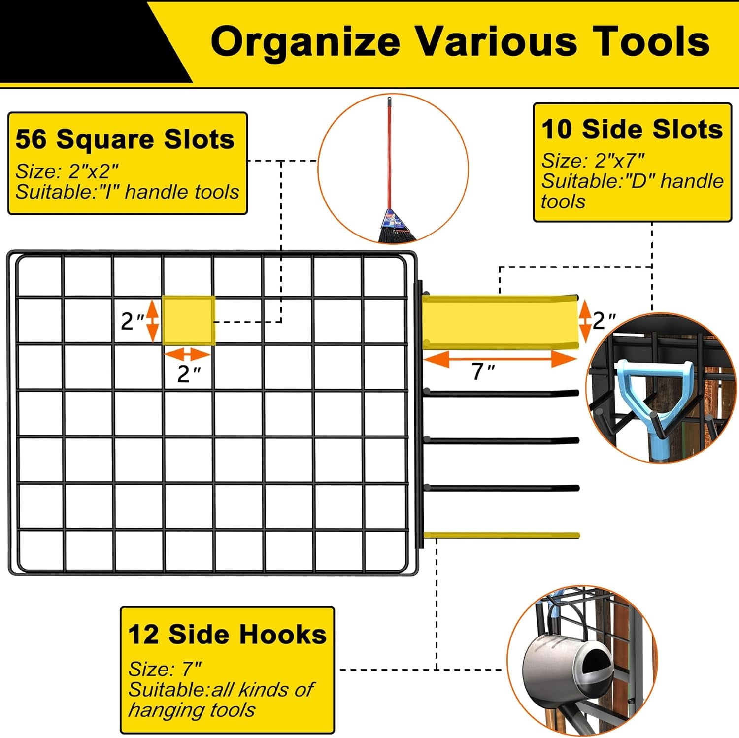 6-Tier Garden Tool Organizer Rack