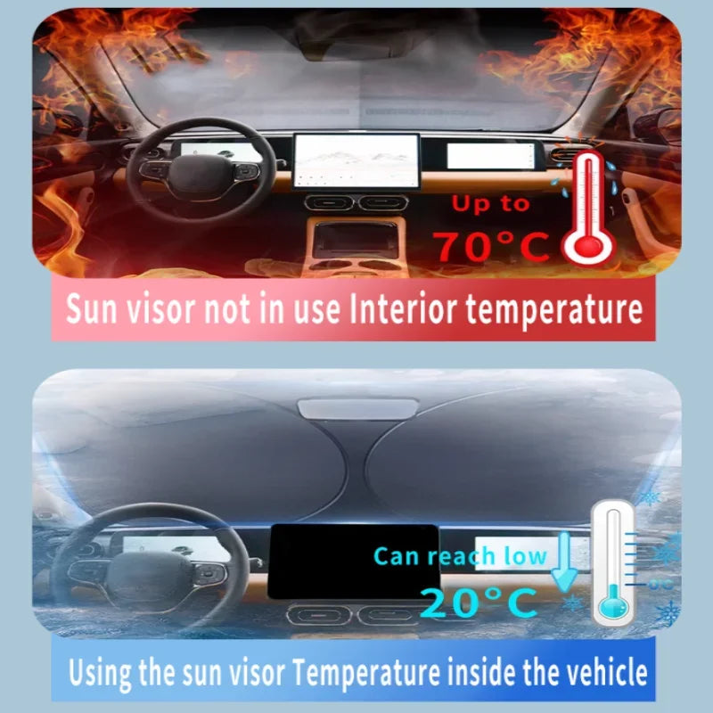 Foldable Front Windshield Sunshade