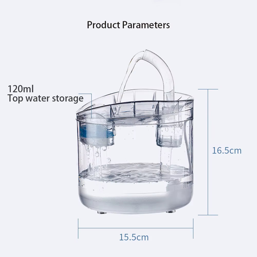2L Automatic Pet Water Fountain Bowl