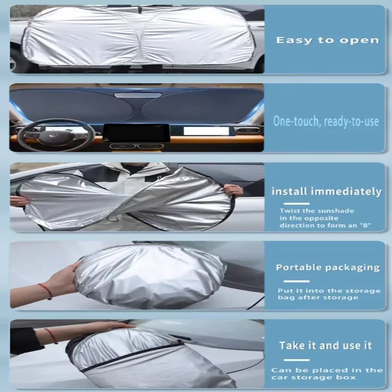 Foldable Front Windshield Sunshade