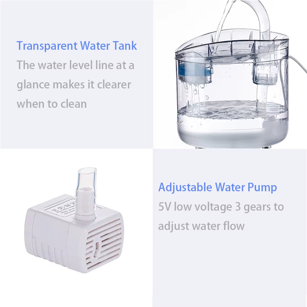 2L Automatic Pet Water Fountain Bowl