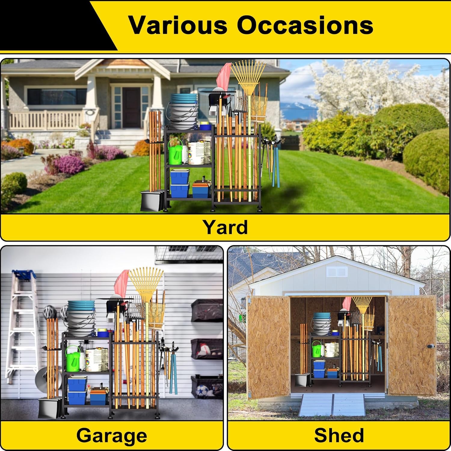 6-Tier Garden Tool Organizer Rack