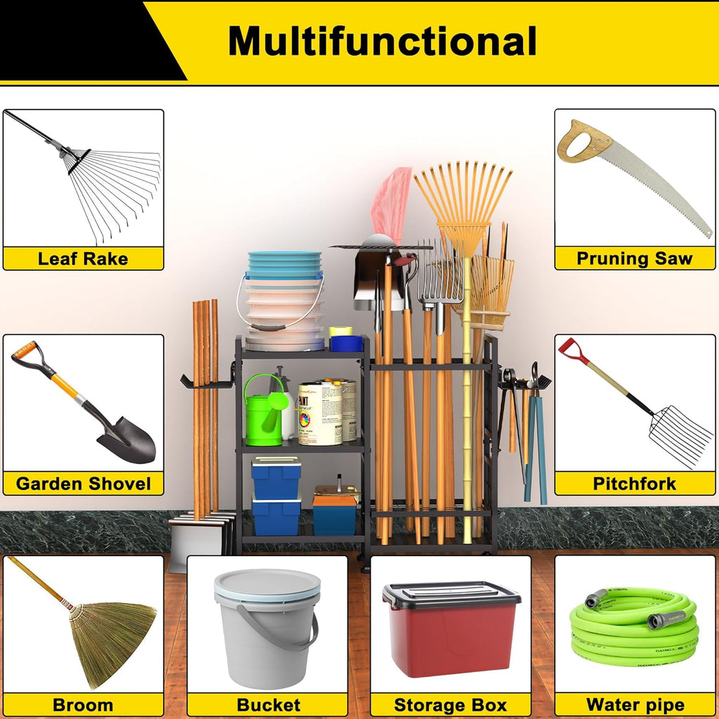 6-Tier Garden Tool Organizer Rack