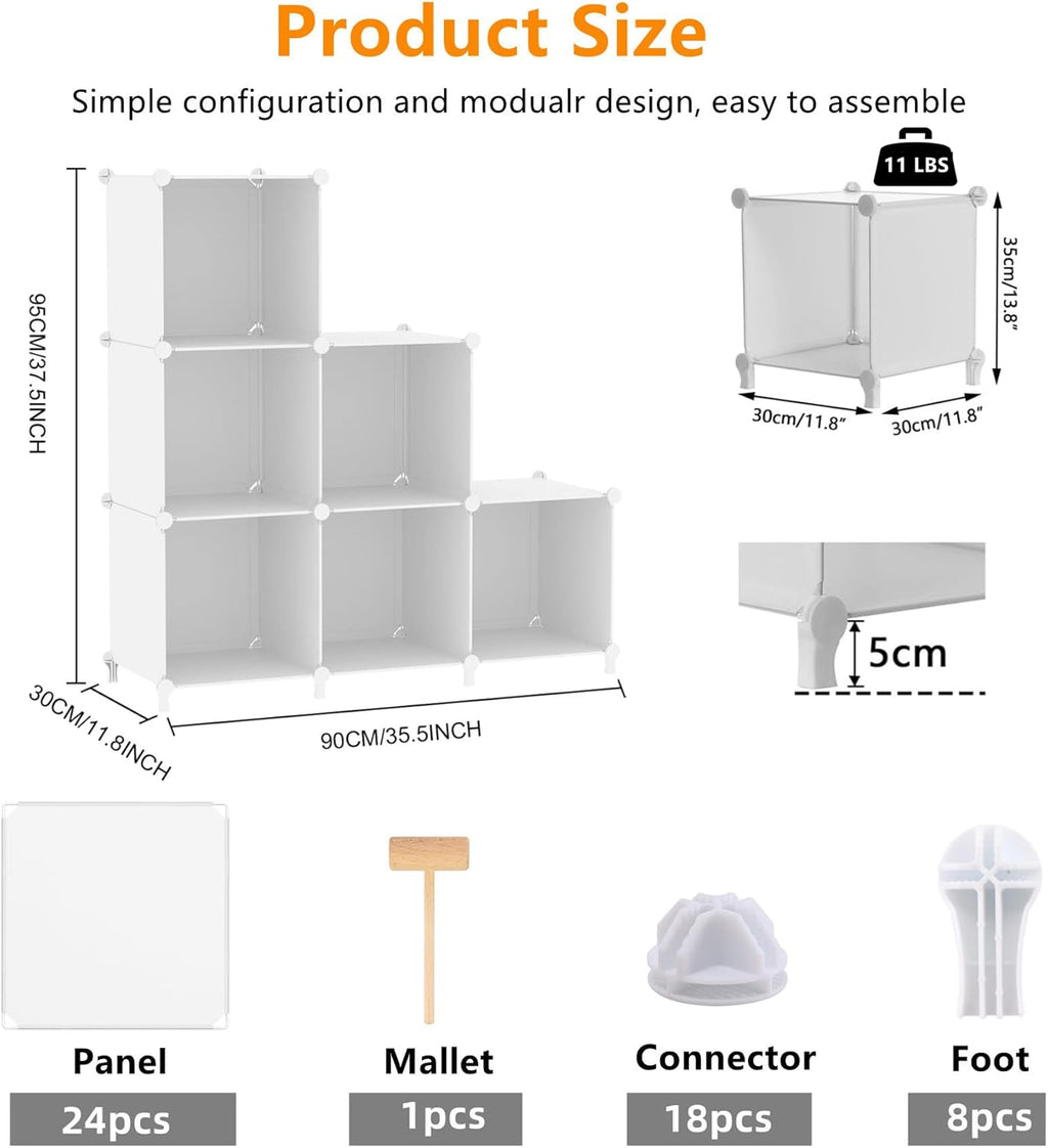 6-Cube Storage Organizer Shelf