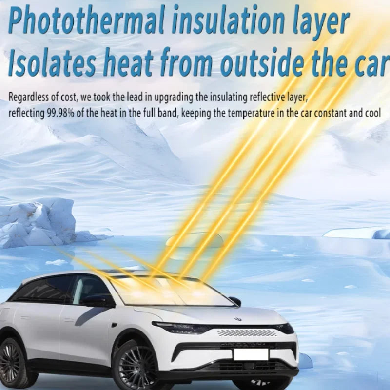 Foldable Front Windshield Sunshade